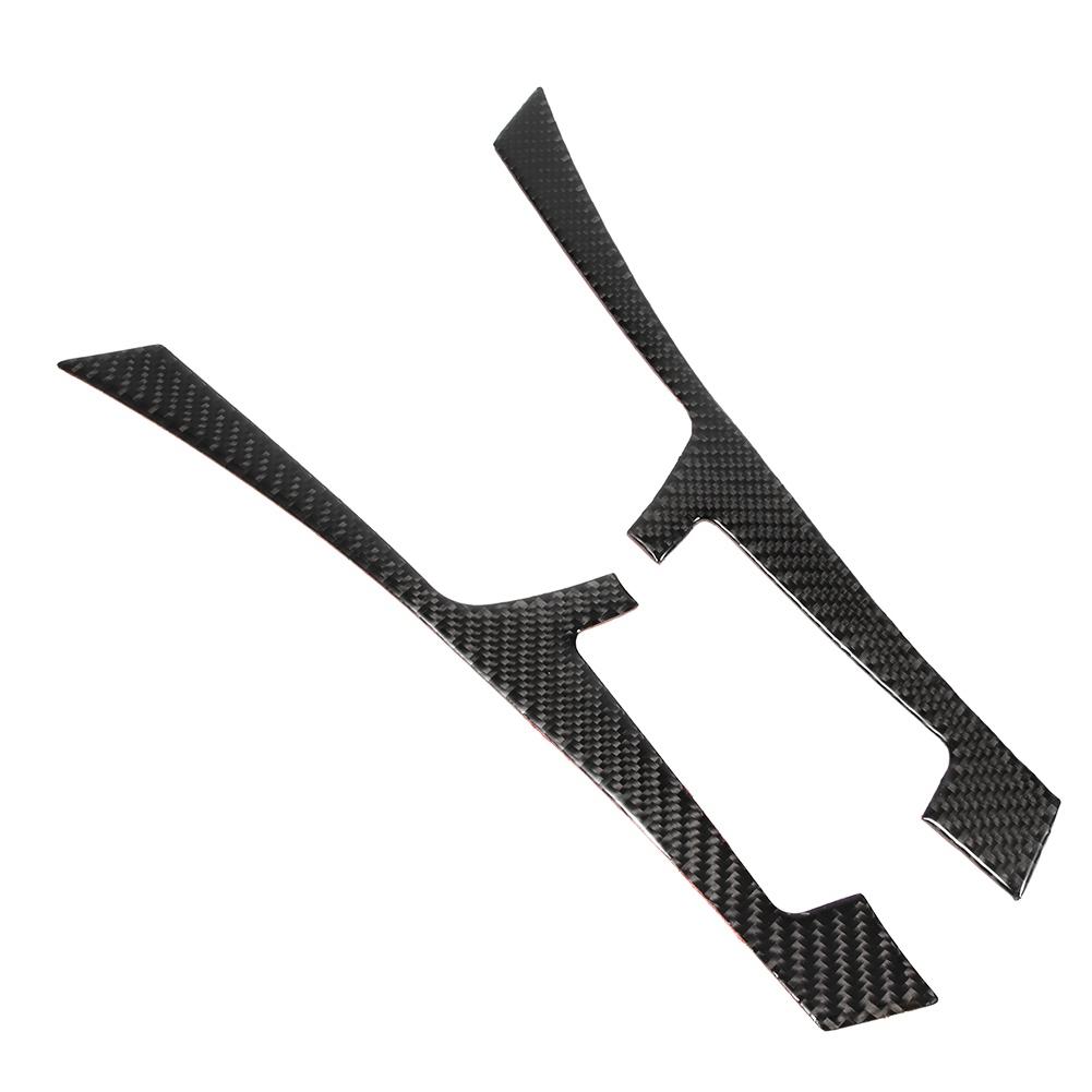 2pcs Carbon Fiber Interior Center Control Cover Trim Fit for Infiniti Q50 Q60 13 19