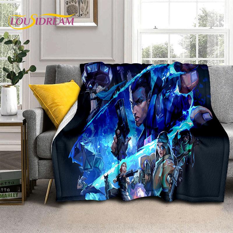 Cartoon Game VALORANT Gamer 3D Blanket,Soft Throw Blanket for Home Bedroom Bed Sofa Picnic Travel Office Rest Cover Blanket Kids