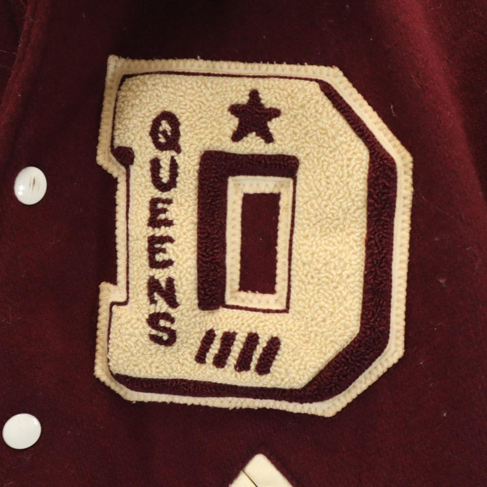 VINTAGE 60s 70s vintage Leather Switch Wool Stajan wine-red Chain stitch Men's Used