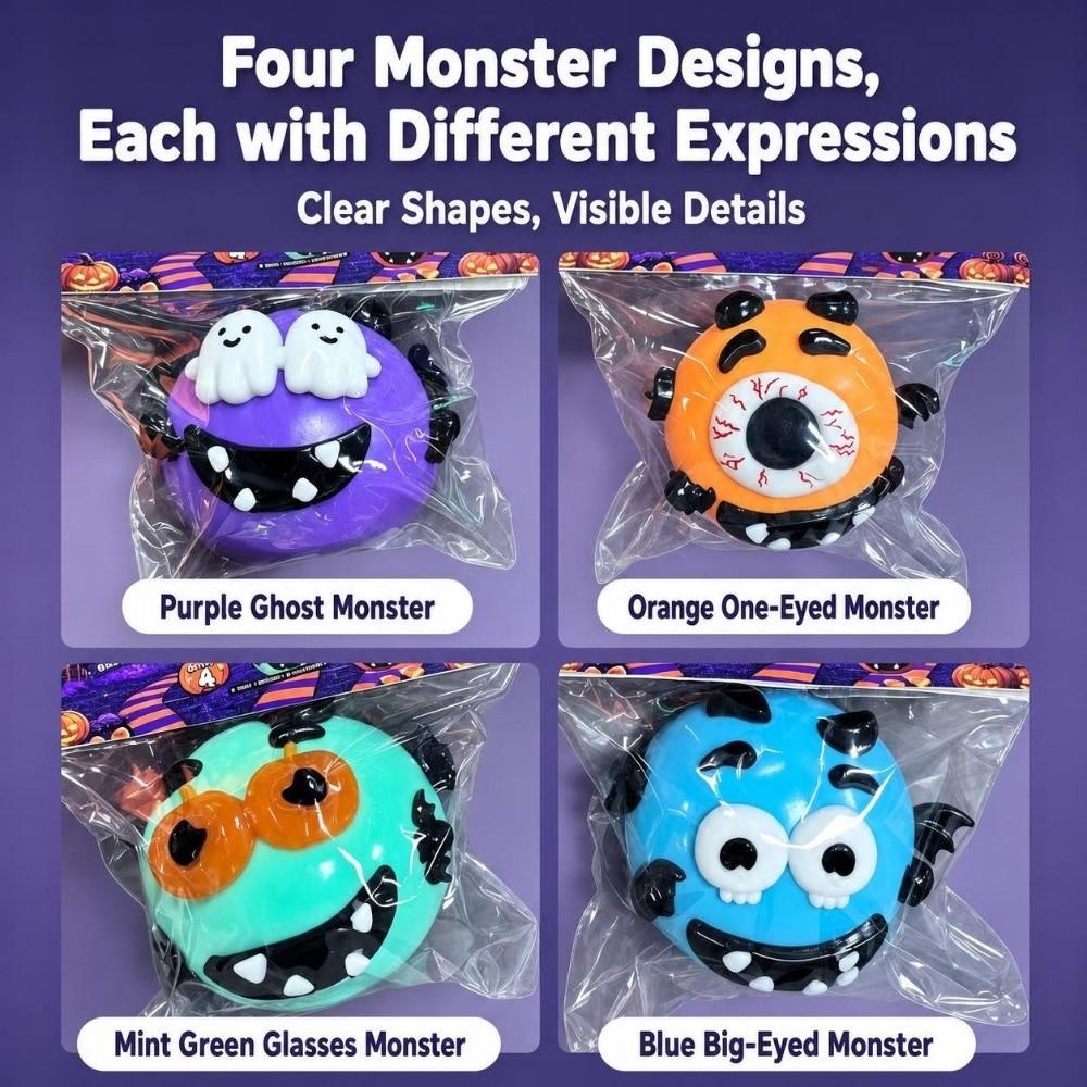 Halloween Theme Quirky Sensory Fidget Toy Slow Rising Dog Face Swap Squishy Office Desk Decor