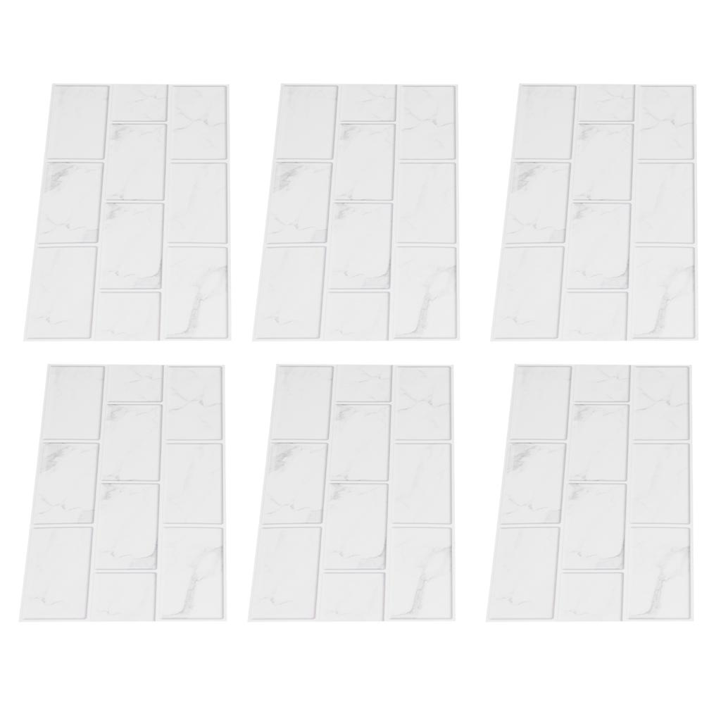 6Pcs Innovative Tiles Sticker Brick Pattern Wall Decal Sticker for Home Living Room Decor