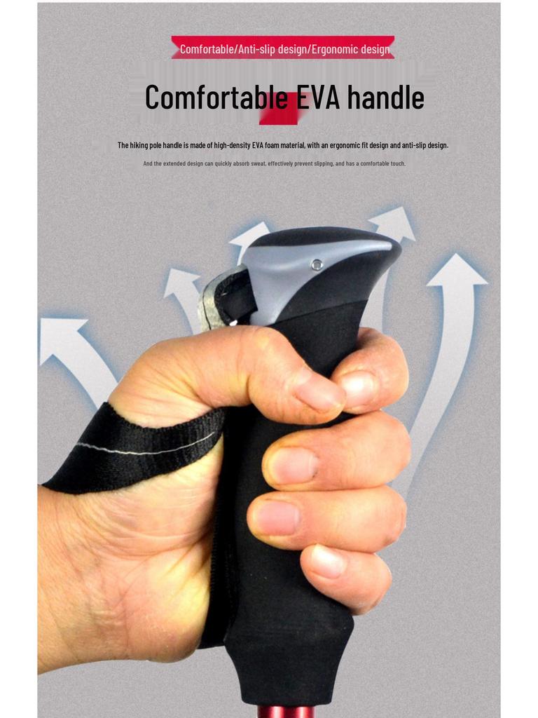 Lightweight Telescopic Aluminum Hiking and Trekking Poles - Folding Design for Outdoor Climbing and Walking