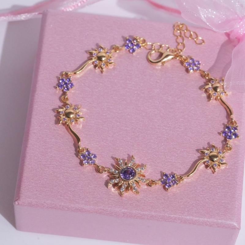 Sunflower Bracelet Sun Bracelet with Shiny Zirconia Holiday Gift for Travel Vacation Wear Essential Fashion Item for Going Out