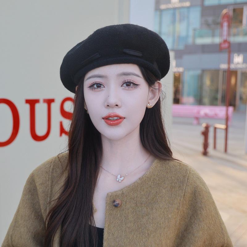 Autumn And Winter Beret Children Retro Painter Hat Fashion Versatile Big Head Circumference Show Face Small Knitted Warm