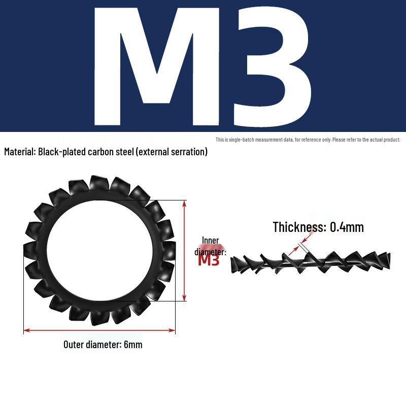 Carbon Steel Zinc-Plated Lock Washer with Inner and Outer Teeth