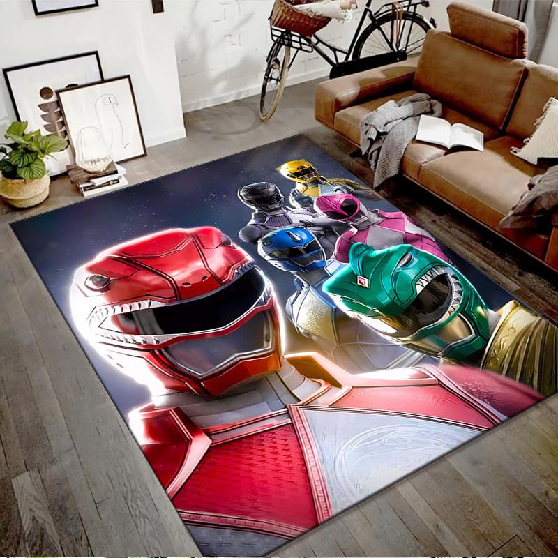 1pc Mighty Morphin Power Rangers2 Design Printed Area Rug Carpet for Bedroom Living Room Home Decor Rugs Mat Non Slip Mat Rug for Bedside