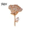 Clothing Decoration Pin White Rhinestone Rose Brooch Pin, Sparkling Flower Lapel Dress Floral Badge Suit Hat Bag Accessories, Elegant Wedding Jewelry