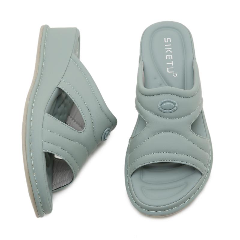 Frühlings- und Sommer-Europäische Sandalen für Damen Bequeme Hausschuhe für draußen Große Größe Lässig Leicht Süß Dicksohlige Hausschuhe