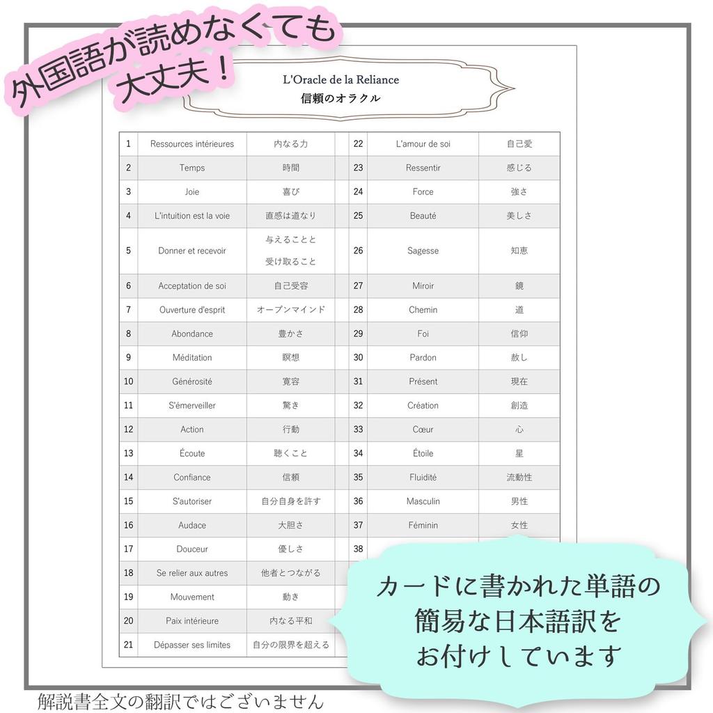 [Authentic] Trusted Oracle [Oracle Card Meanings in Japanese] Tarot Fortune Telling