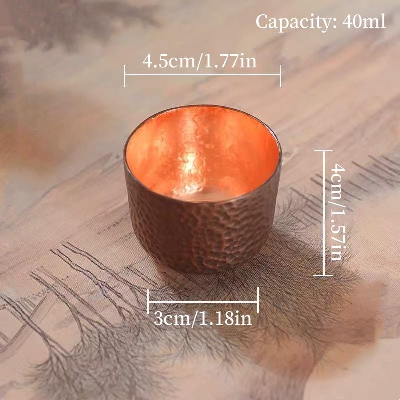 Copper Wine Warmer Wine Pot,Vintage Thickened Old-Fashioned Wine Cup,Pure Copper Small-Sized Sake Pourer,Japanese-Style Sake Pot