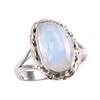 Natural Rainbow Moonstone Gemstone 925 Solid Silver Jewelry Ring Size 7.5 I5t37