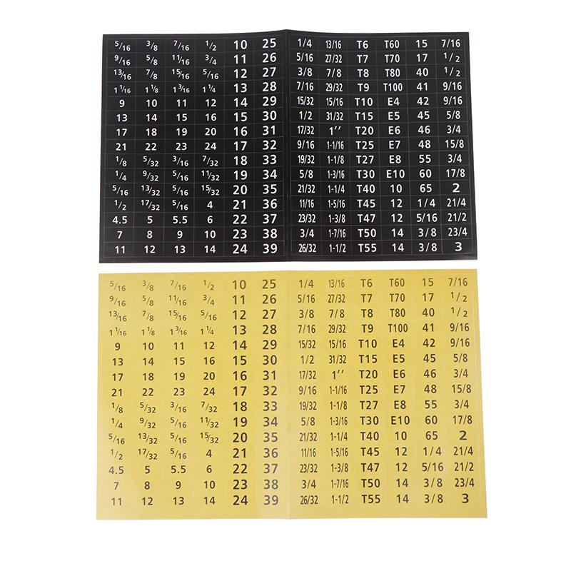 New 180 Pcs/set Master Socket Quick & Easy Reminder Label Stickers Chrome Decal Tags For Socket Sets Tools