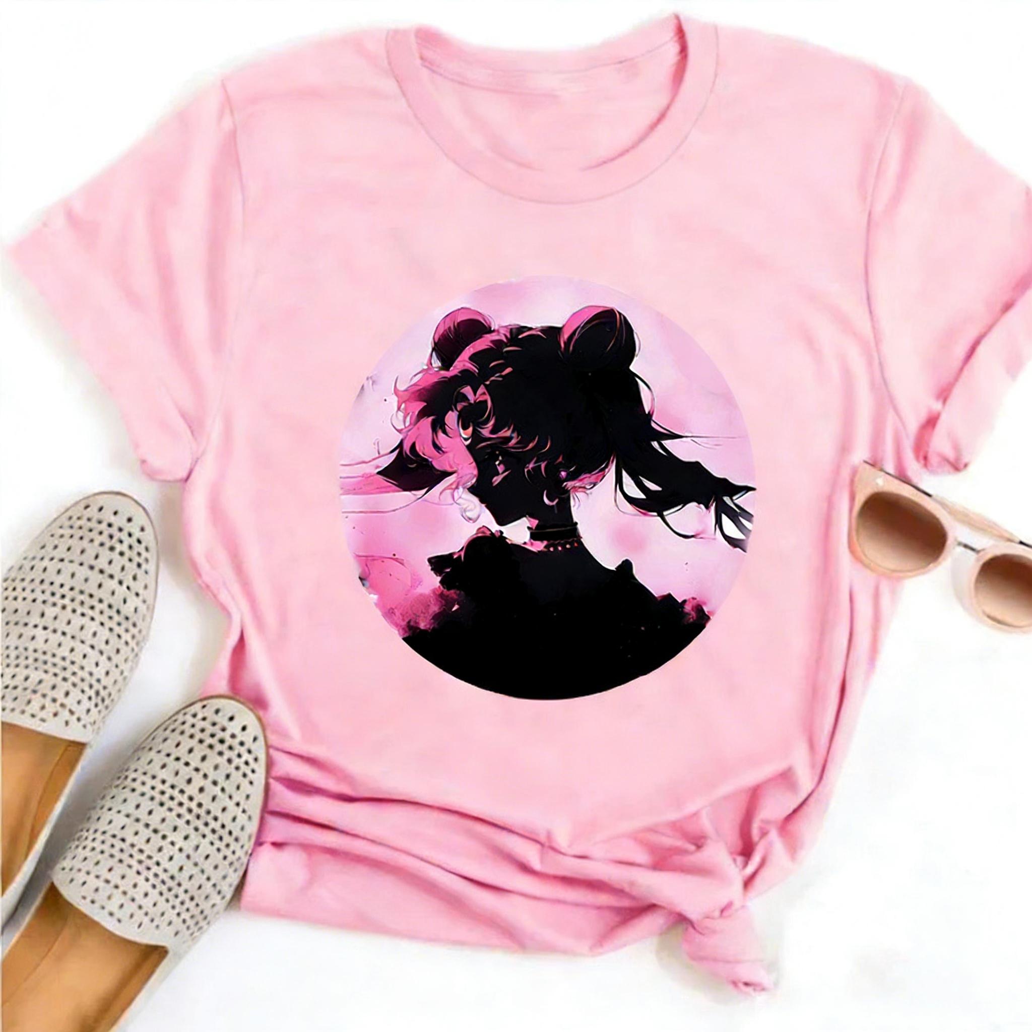 

Summer 2026 Sailor Moon Four Grid Emoji Pack Soft Street Trend 100 Cotton Print Loose Tshirt Malefemale Top Y2k 4XL