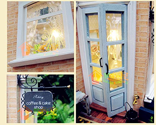 Sada ručně vyráběných stavebnic pro panenky Miniaturní evropský cestovní deník Paris Street Corner Cafe v Hallstattu (t-FREAK)