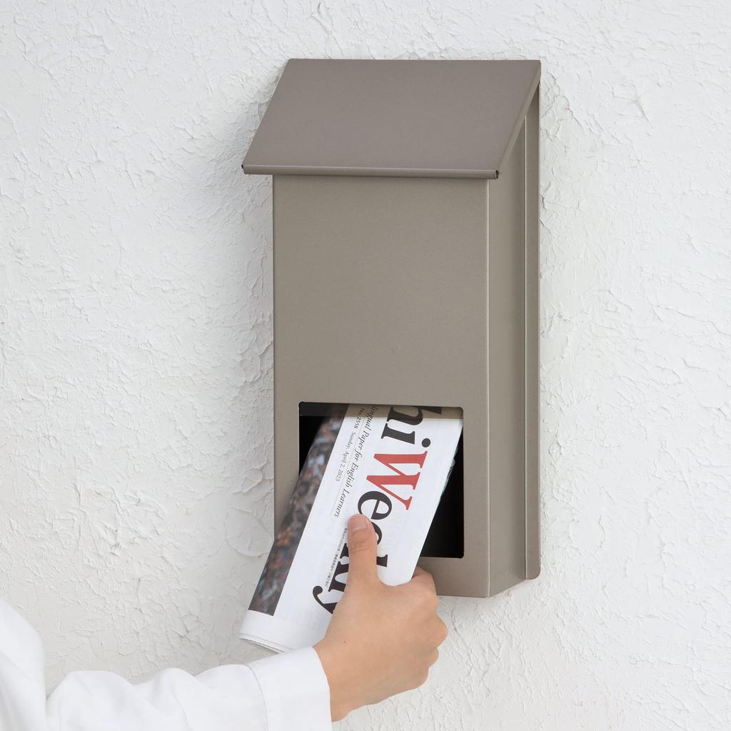 Green Life Wandbriefkasten [Hergestellt in Japan] Stahl (18.0cm B x 9.5cm T x 34.5cm H) Stilvolles Titangrau FH-10(TGY)