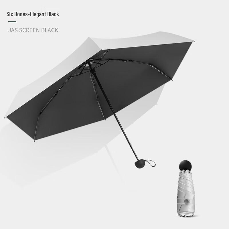 Мини 6-реберный 5-складной титановый карманный зонт Nanqiao с защитой от УФ-лучей