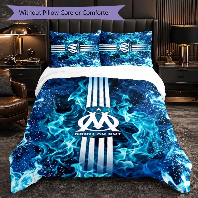 Olympique Lyonnais FC Themed Bedding 3Pcs Duvet Cover Set Decorative Bed Linen For Teen Room Home Decoration