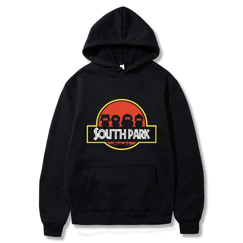 South Park Anime Pattern Hoodie Fashion Warm Coat Men's Autumn and Winter Season Hoodie Street Black Long Sleeve Hoodie
