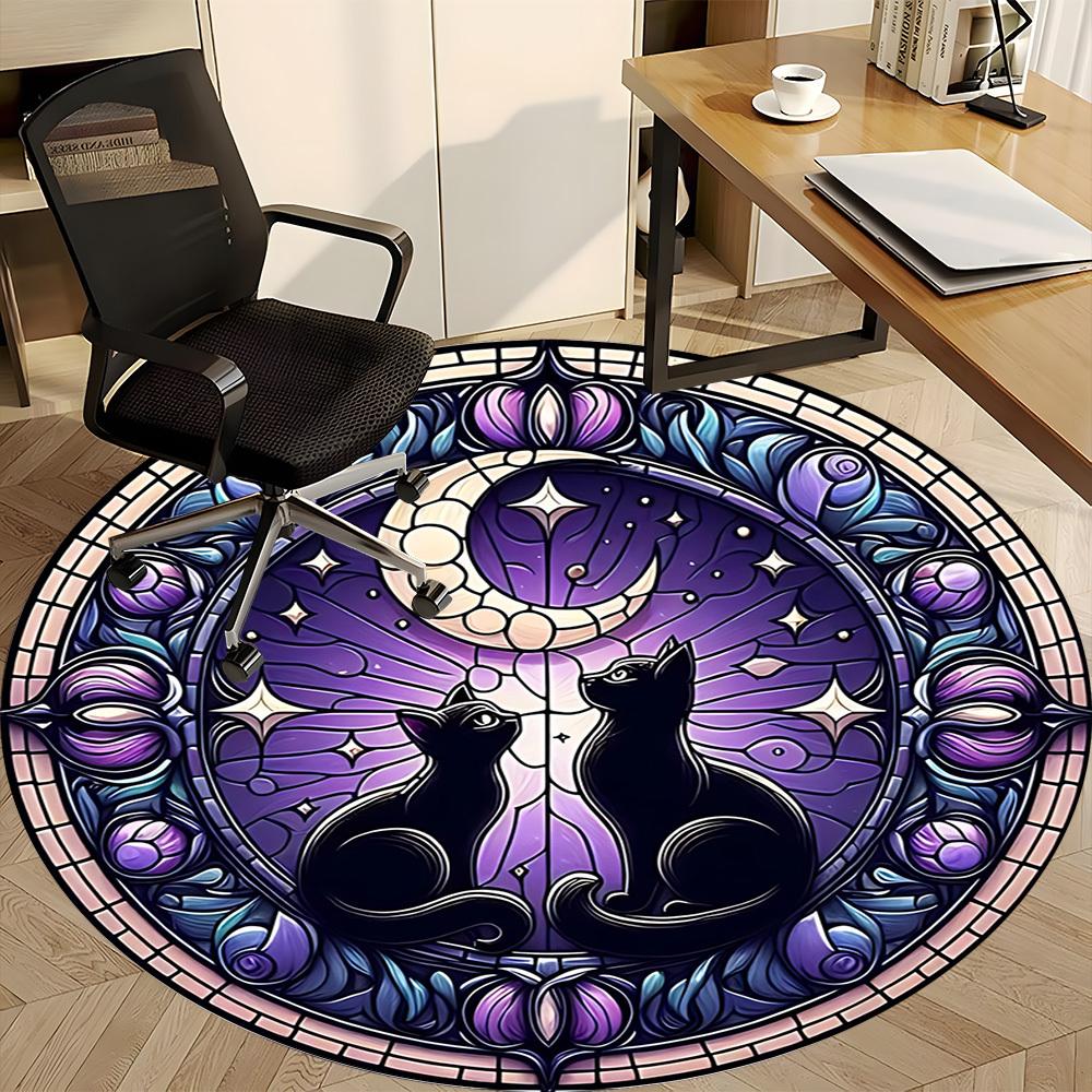 1PC Stained Cats Art Chair Carpet for Office, Indoor Non-Slip Washable Carpet, Soft Comfortable Mat For Office Room yy250930308