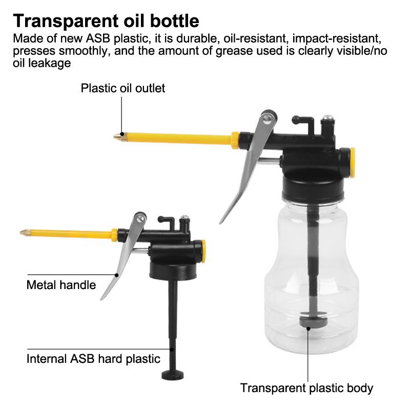 200/300/500Ml Long-Nozzle Oil Filler Oil Can Motorcycle Car Oil Pot Bottle High-Pressure Manual Oil Dispenser Home Injector Can