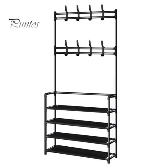 

Вешалка для одежды с полкой для хранения, 4/5-слойная вешалка для обуви, отдельно стоящая вешалка для одежды в прихожей с вешалкой для шляп 60cm 4-Layers