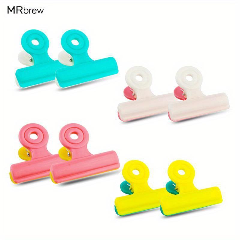 8Pcs/lot Multifunction Bag Chip Clips, Fresh Food Clips, Photo File Clamps, Assorted Colors Air Tight Seal Grip for Kitchen Seal