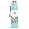 1PC Simple White Daisy Leaf Art 750ml Color Plastic Sports Water Bottle Leakproof Flip Straw Lid Suitable for Sports Office Home Use