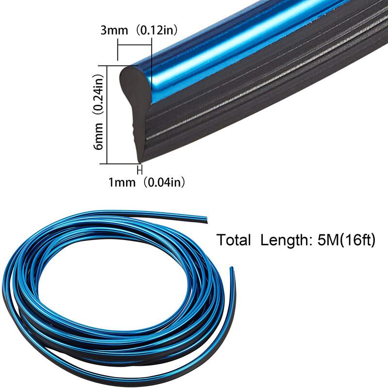 Blue 5M Car Interior Door Gap Edge Line Insert Molding Trim Decor Strip + Tool