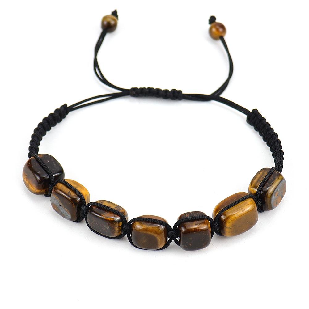 Hand-Woven Colorful Crystal Bracelet Rectangular Stone Yoga Bracelet B62