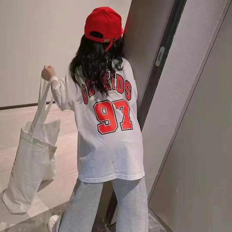 Summer Dress for Girls Loose-fit Casual T-shirt Skirt Short Sleeves Basketball Uniform