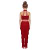 Children‘s Latin Dance Outfit Sleeveless Back Straps Crop Top Layered Tassels and Matching Elastic Waist Fringe Pants for Salsa Competition