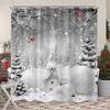 Christmas Red Truck Red House Snowman Cardinal No Drill Shower Curtain 12 Hooks Bathroom Decor Set