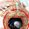 Summer Straw Weaving Pet Birds Nest Hamster Squirrels Breeding Nest Crafts Delicate Bird House Pendant for Yard Garden