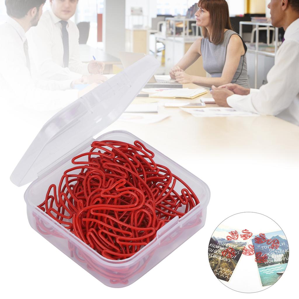 20Pcs Clipe de papel de desenho animado em forma de cisne Criatividade Metal Modelagem Decoração Artesanato Suprimentos Vermelho