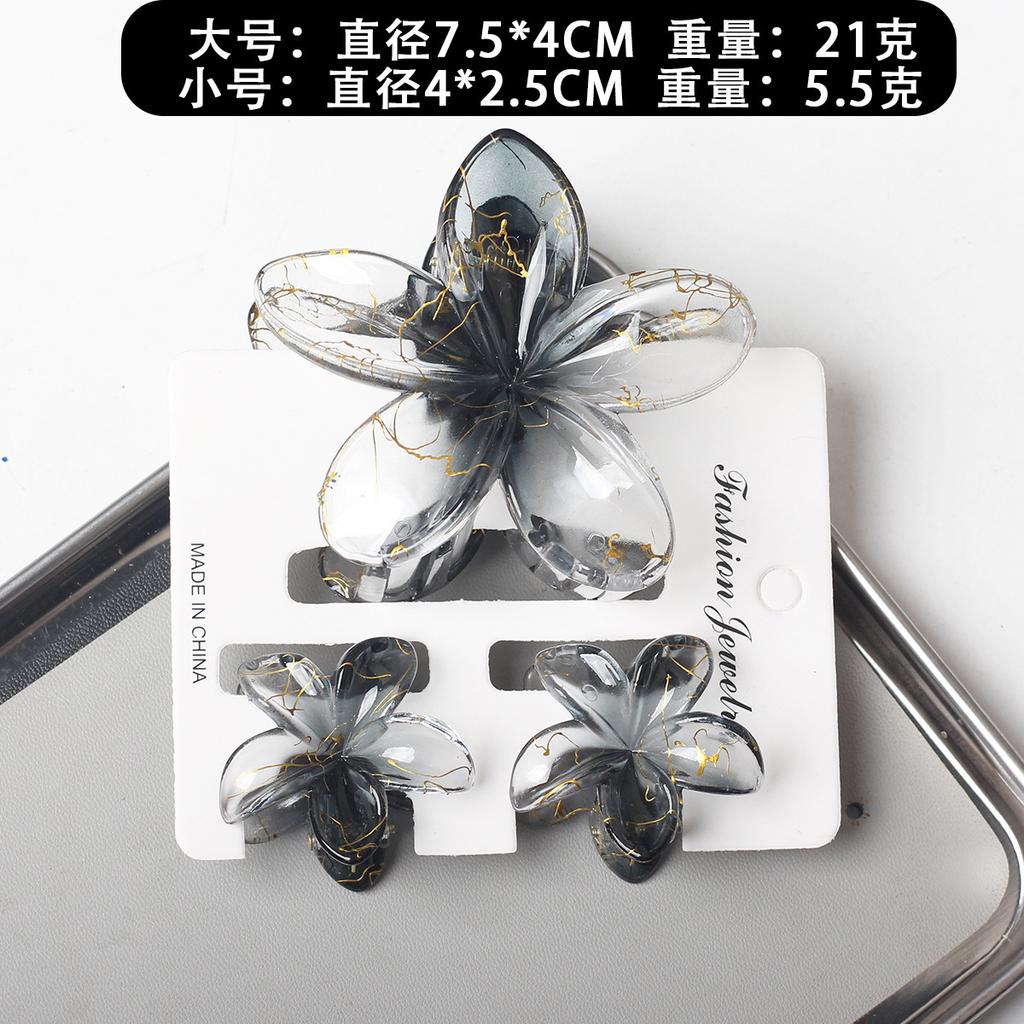 2025 New Egg Flower Grab Clip Retro Color Flower Hair Claw Clip Lady Side Grab Half Grab Back Head Shark