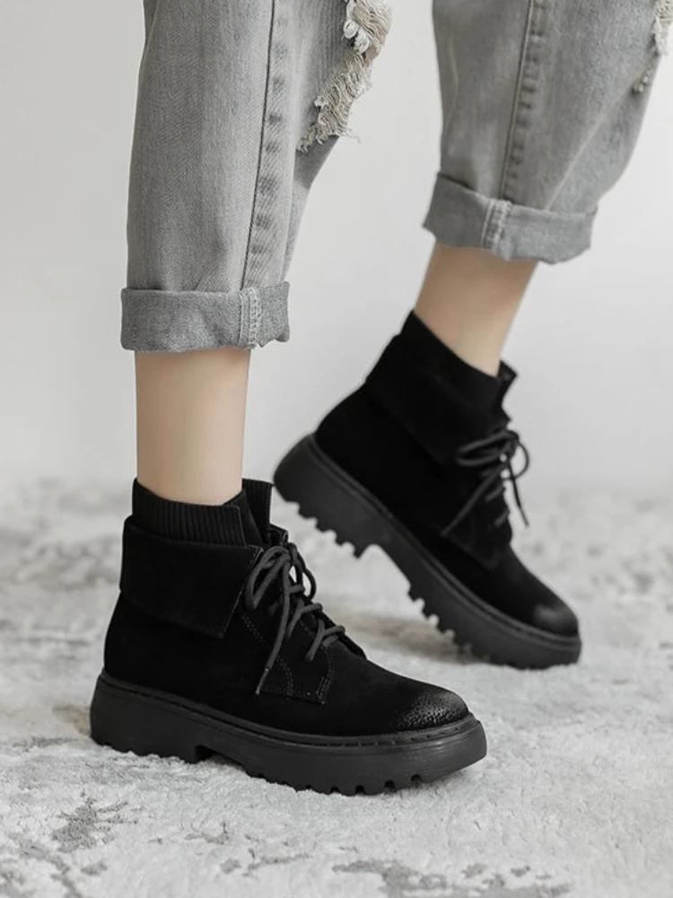 Fashion Booties Spring Autumn Elegant With Medium Heels Round Toe Women's Ankle Boots Hot New In Large Size Warm Boot Female Short Shoes