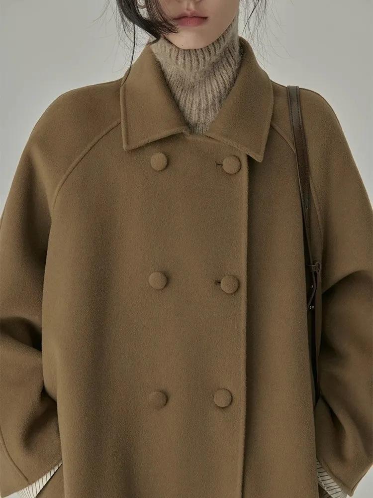 Damen Wollmantel in Hepburn-Stil - Herbst/Winter 2024, Verdickt & Elegant Japanisches Design