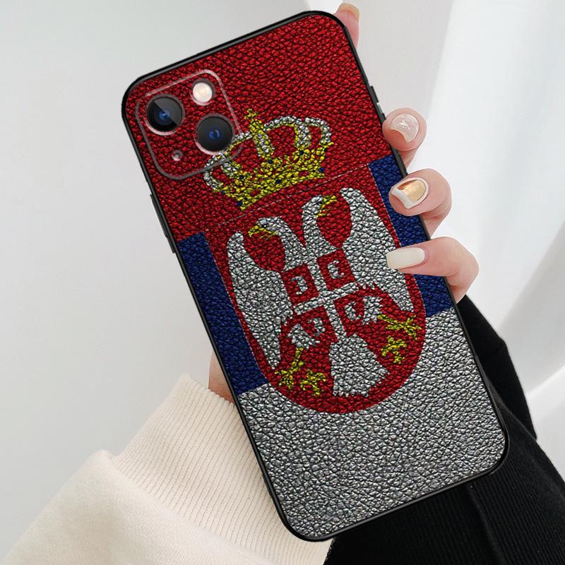 Flag of Serbia Serbian Phone Case For iPhone 11 12 13 14 15 16 Pro XS Max Mini Cover For iPhone X XR Plus Back Case