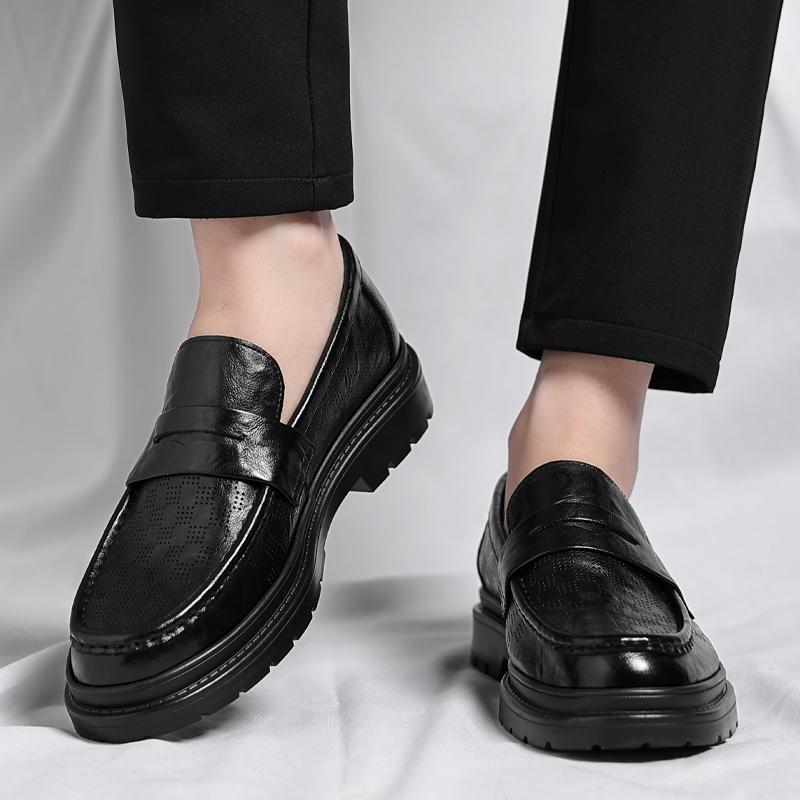 

Мода 2024 года, кожаные мужские стильные лоферы, высококачественная мужская повседневная обувь, мужская удобная деловая обувь, классические мужские туфли без застежек 44 чёрный