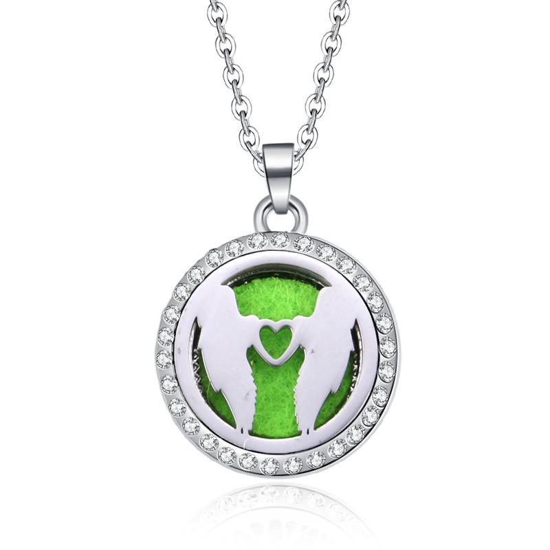New Stainless Steel Alloy Fashion Aromatherapy Necklace Essential Oil Diffuser Perfume Locket Pendant Women Jewelry Gift