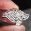 Huitan Personality Luxury Finger Rings Women Engagement Party Accessories CopperColor Brilliant Cubic Zirconia Jewelry for Lady