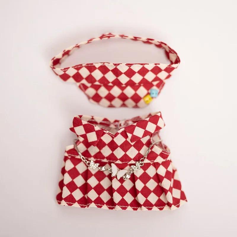 17cm Puppenkleidung Schachbrett Tennis Kleidungsset Baby Anhänger Kleidung Hosenträgerhose Kleidung Ersatz Trend Geschenk