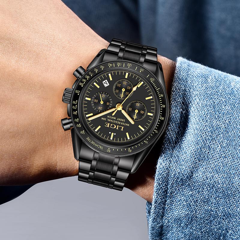Classic Watches for Men Business Military Waterproof Watch Men Top Brand Luxury Sports Quartz Chronograph Montre Homme+BOX