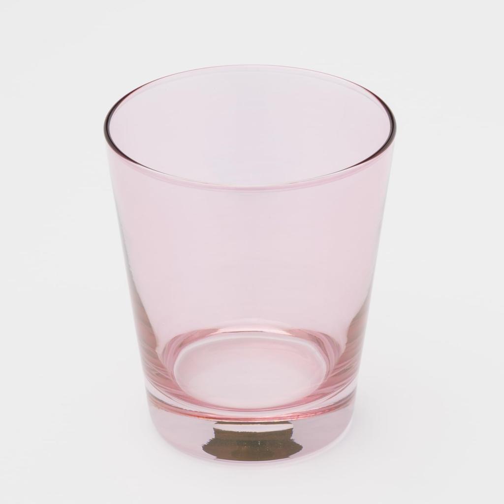 Otsuka Glass "Pinsale" Rocks Glass, Old, Large, Approx. 260ml, Pink, Made In Japan, 6740-722-4-1P