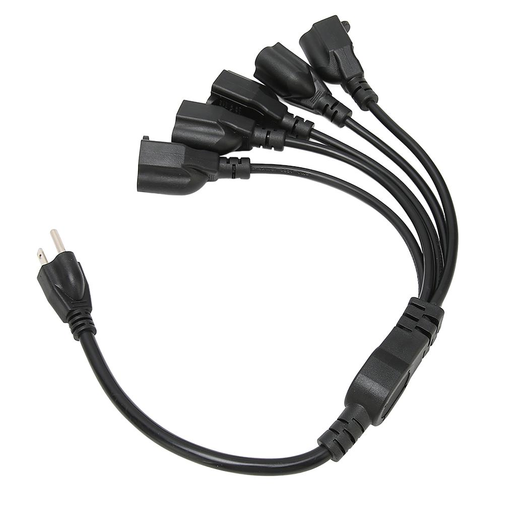 3 Prong 1 to 5 Outlet Power Cord Heavy Duty 16AWG 18AWG 5 Way Power Cord Splitter for Computer LED Stage Light