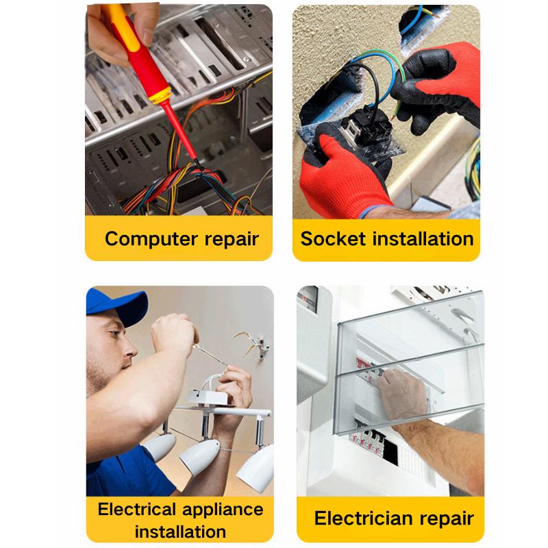 10Pcs Interchangeable Blade 500V Insulated Screwdriver Set With Case Magnetic For Home & Professional Electricians Repair Tools