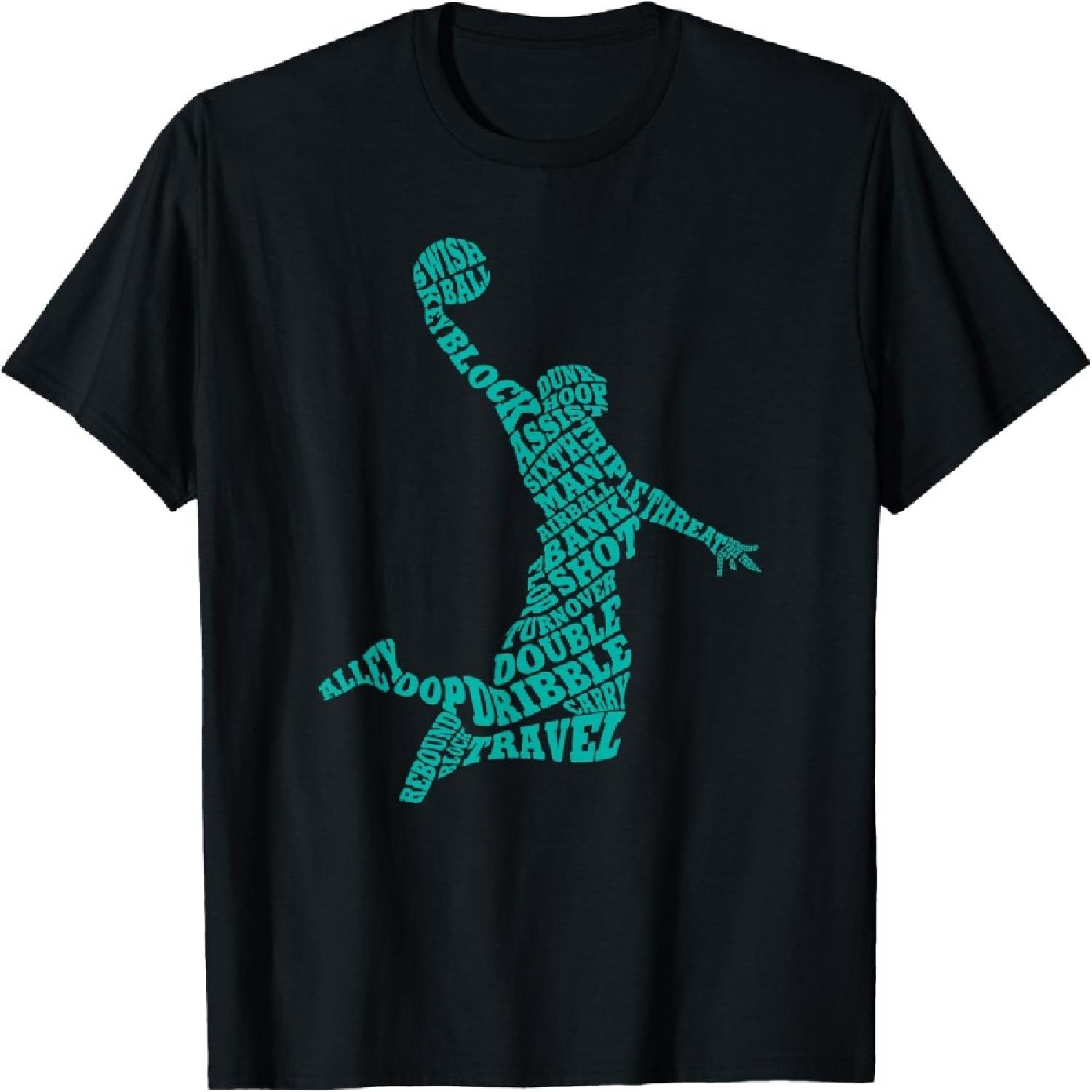 Basketball Player Typography Word Art T-Shirt S