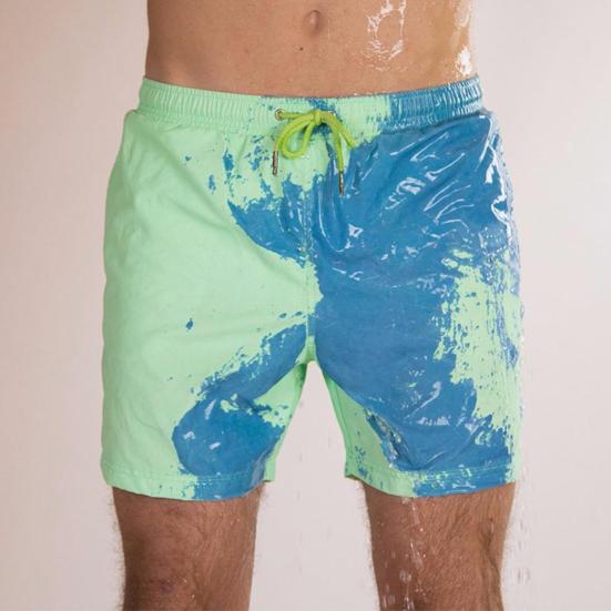 Short De Bain Garçon à Changement De Couleur | Séchage Rapide, Taille 8-12 Ans | Violet Thermosensible