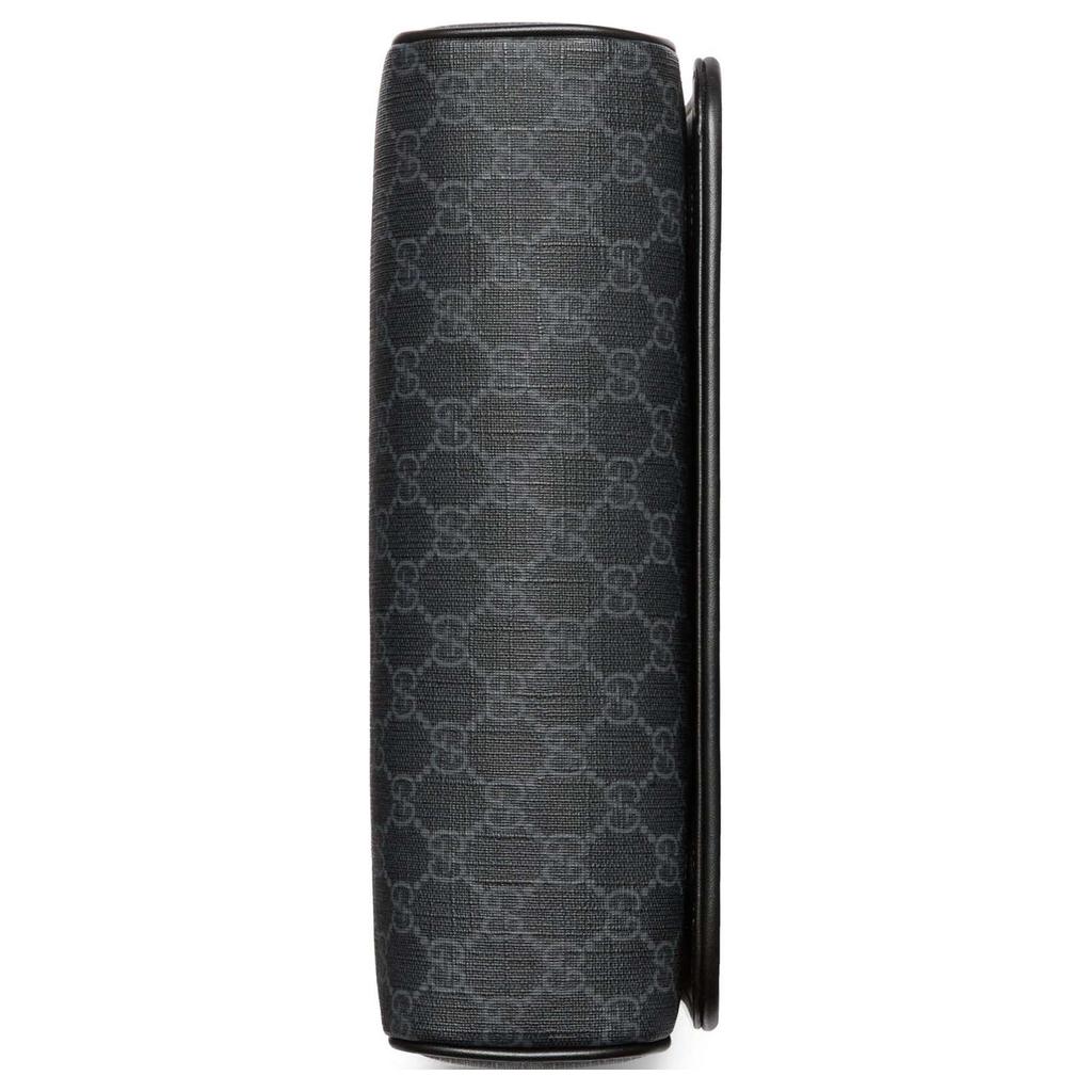 Gucci Adjustable Shoulder Strap Magnetic Flap Closure Canvas And Leather Trimmed Crossbody Bag Men Bags Gray 792124-FADJA-1042