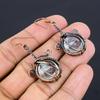 White Topaz 999 Copper Wire Wrapped Earrings, Handmade Gemstone Jewelry Earrings For Memorial Day